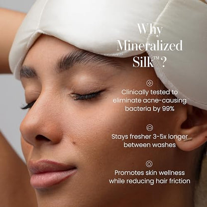 nodpod Mineralized Silk Gentle Pressure Sleep Mask, Weighted Eye Mask - color: Pearl Silk