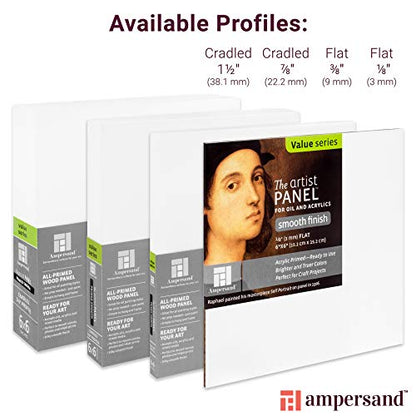 Ampersand Artist Panel Primed Smooth Surface for Painting and Mixed-Media, 1/8 Inch Depth, 12X16 Inch (APS1216) - color: 1/8 Inch Depth, size: 12X16