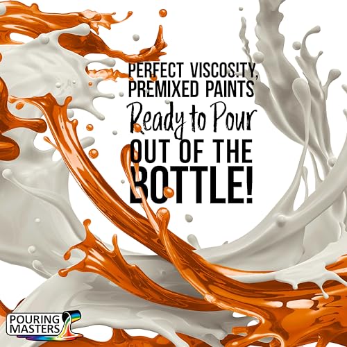 Pouring Masters Blaze Red/Gold Iridescent Special Effects Acrylic Pouring Paint - Premium 8-Ounce Pre-Mixed Fluid Acrylic Paint - Fluid Art Supplies for Canvas, Wood, Paper, Tile & Rocks - color: Blaze Red/Gold, size: 8 Fl Oz (Pack of 1)