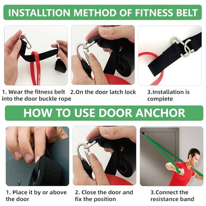 Resistance Bands,Exercise Bands,Workout Bands,Resistance Bands Set for Legs,Pull Up Bands,Stretch Bands for Exercise,Muscle Training, Physical Therapy, Shape Body, Men Women - color: 옐로우, 오렌지, 레드, 그린, 블루