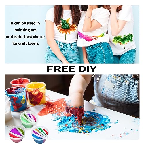 4 Pcs Split Cups for Paint Pouring with 2-5 Channels Resin molds Silicone Resin Mixing Cups Pour Painting Supplies Acrylic Paint Pouring DIY Making Drawing Accessories