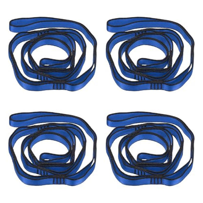 PATIKIL Daisy Chain Straps, Strong Climbing Strap Adjustable Nylon Chain Sling with Loops for Aerial Yoga Hammock Swing - color: Blue, size: 51 Inch