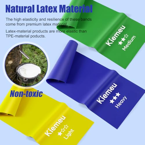 Latex Flat Resistance Bands for Physical Therapy and Rehab, Pilates, Yoga
