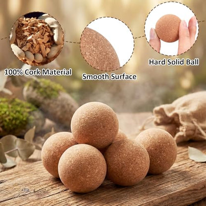 Novabright 100 Pack Cork Massage Ball 1.4 Inch Mini Myofascial Release Pressure Point Ball Lightweight Portable Deep Muscle Tissue Release Tool Acupressure Balls for Muscle Pain Relief, Yoga, Travel