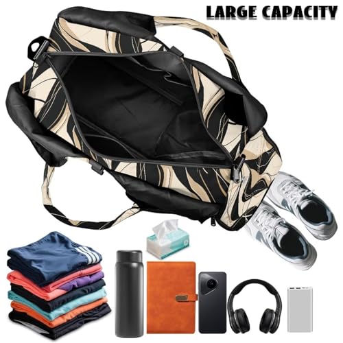 Yoga Gym Bag with Removable Adjustable Shoulder Strap, Shoe Compartment & Top Yoga Mat Holder 17.72x8.66x9.84in - color: Abstract Stripe Line Print