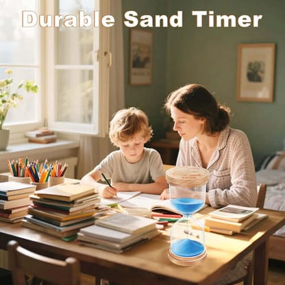 Hourglass 20 Minute Sand Timer:Small Wooden SandClock, Sand Watch 20 Min, Hour Glass Sandglass for Games,Study,Classroom (Blue)