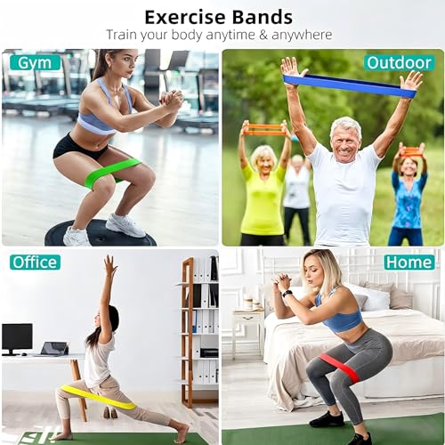 Resistance Bands Set 5-Pack, Exercise Workout Bands for Women & Men with 5 Resistance Levels, Elastic Fitness Bands for Home Gym, Yoga, Pilates, Stretching, Strength Training & Physical Therapy