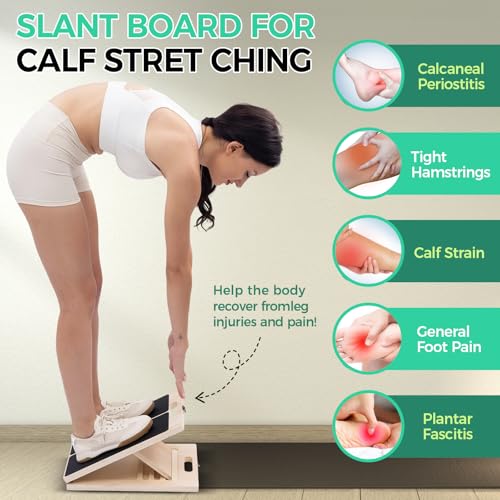 Slant Board for Calf Stretching, 5 Angle Portable Adjustable Stretch Board