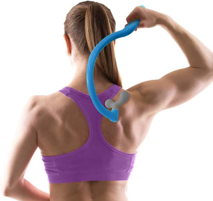 Portable Self Massage Tool - Portable Trigger Point Therapy for Back and Neck, 7.21*14in Lower Back Massager, Myofascial Release Tool & Deep Tissue Muscle Massage Stick, Shoulder Leg Feet Blue - color: Blue
