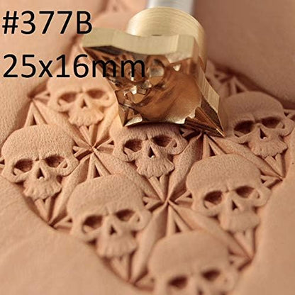 DandS ltd Skull Leather Stamp Tool, Professional Steel Craft Tool for Leatherworking, Embossing, Carving & Stamping Leather Projects, Belts Wallets & DIY Projects Compatible with Mallet #377B - color: Skull Face 0.63 x 0.98"