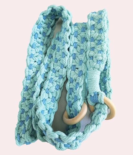 kiido Macrame Yoga Mat Carrying Strap [MAT NOT Included], Hand Woven Multi-use Strap/Carrier for Your Yoga Mat, Exercise Mat - color: Light Blue