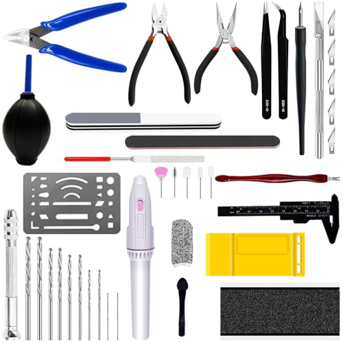 40Pcs Model Tools Kit, Modeler Basic Tools Craft Set Hobby Modeling Tools for Gundam Assembling Building Repairing and Fixing
