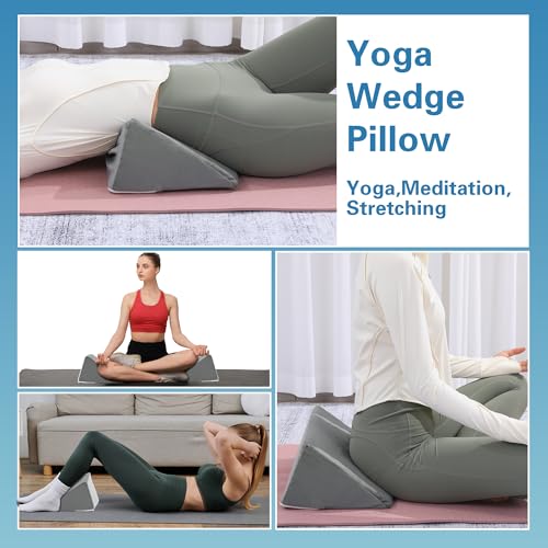 BALAPET Small Wedge Pillow for Side Sleeping, Premium Foam Bed Pillow for Side Sleeping,Triangle Wedge Pillow for Leg Elevation,Yoga,Reduce Back Pain