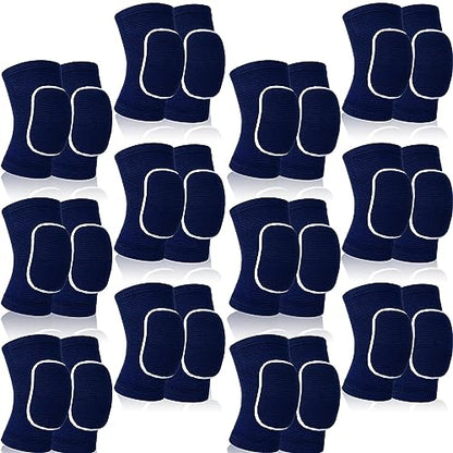 Lenwen 12 Pairs Volleyball Knee Pads Soft Breathable, Medium, Blue, White - color: Blue, White, size: Medium