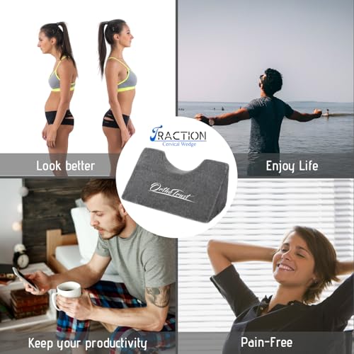 Cervical Traction Wedge Pillow - Neck Shoulder Scapula Relaxer - Gentle Spinal Correction - Posture, Occiput Release, Headaches & Migraines