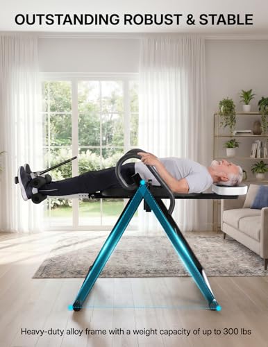 YOLEO Gravity Inversion Table for Back Pain Relief 2026 New Inversion Table | w/Lumbar Support, Easy to Assemble, Back Stretcher Machine 300 lbs - color: Black
