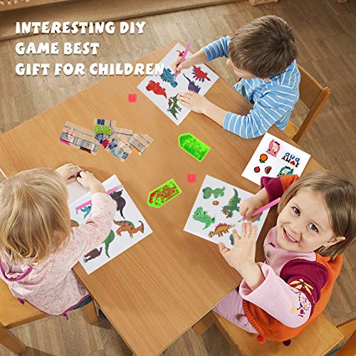 Labeol Diamond Art Kits for Kids Boys and Girls Ages 6-8-10-12 Easy to DIY Creative Diamond Art Sticker Craft by Numbers Kits for Kids and Adult Beginners (Dinosaur) - style: Dinosaur