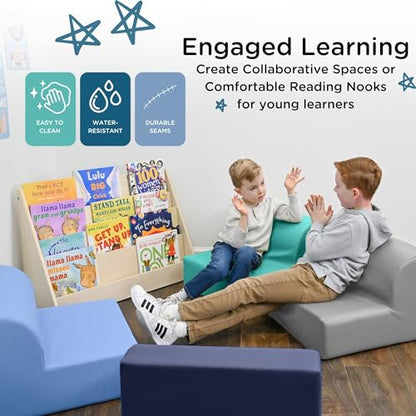 Children's Factory Flexible Seating Classroom Set, Tranquility | Easy to Clean Water-Resistant Vegan Leather Kids Chair, High Density Foam Toddler Chair for Preschool, Daycare, or Playrooms - color: Tranquility