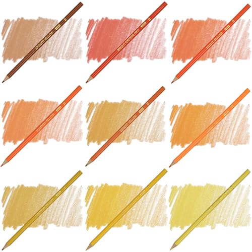 Orange Yellow Colored Pencils,Oil Based Wooden Colored Pencil Set for Adults Coloring Books Drawing Sketching Art Supplies 24 Color - color: Orange