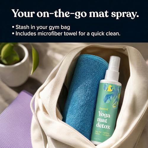 ASUTRA Yoga Mat Cleaner Spray (Uplifting Eucalyptus), 4 fl oz