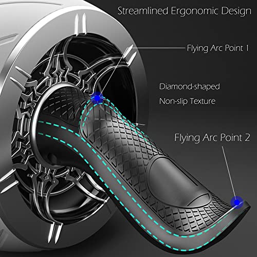 AB Wheel Roller with Resistance Spring, Automatic Rebound Core Trainer - color: 블루.