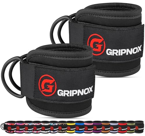 Ankle Strap for Cable Machine – Adjustable Neoprene Padded Ankle Cuff for Glute Kickbacks, Leg Extensions, Hip Abductors & Lower Body Workouts, One Size Fit for Women & Men - color: Black - Pair
