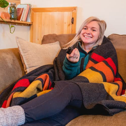 Arcturus Rainier Wool Blanket - Warm, Heavy, Washable, Bed Blanket | Great for Home & Camping (Sunset Peak, King) - color: Sunset Peak, size: King