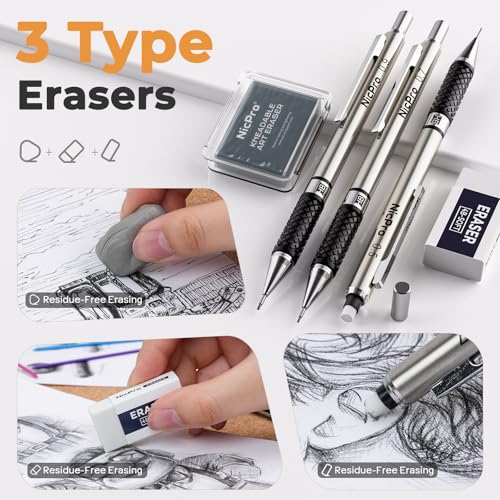 Nicpro Art Drawing Supplies Kit in Leather Case