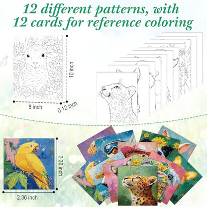 Sherr 12 Pcs Pre Drawn Canvas for Adults,Cute Animals,8 x 10 Inch | Pre Printed Canvas, Sip and Paint Party Canvas Painting Kit, for Holiday Painting Crafts Favor - size: 8 x 10 Inch, style: Cute Animals