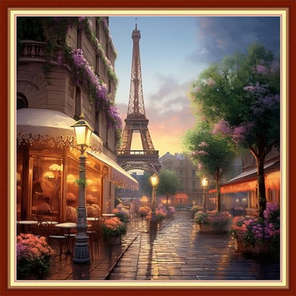 Artvxeay Cross Stitch Kits Stamped Full Range of Embroidery Starter Kits for Beginners Adults DIY 11CT Pre Printed Cross Stitch Kits - (Iron Tower Scenery 18x18 inch) - color: ColorArt42