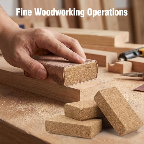 3 Pack Cork Sanding Block, Leather Craft Cork Punching Pad Kit | Cork Sewing Block Hand Sanding Tool for Sandpaper, Woodworking, Furniture Repair, 4-1/4" x 2-3/8" x 1-3/16"
