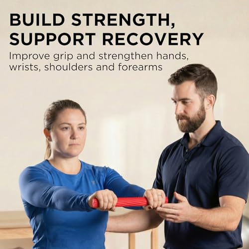 THERABAND FlexBar Resistance Bar, Physical Therapy, Flex, Elbow, Wrist, Red - color: Red