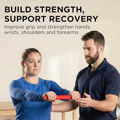 THERABAND FlexBar Resistance Bar, Physical Therapy, Flex, Elbow, Wrist, Red - color: Red - Light