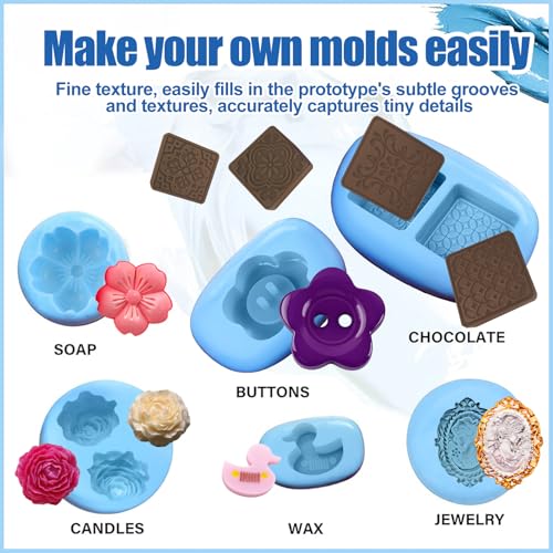 100g A+100g B Silicone Putty, Fast Curing for Silicone Molds Make | Silicone Molds Making Kit 1:1 Easy Mixing Ratio Harden after Drying Durable for Making Reusable Silicone Molds&Resin Molds