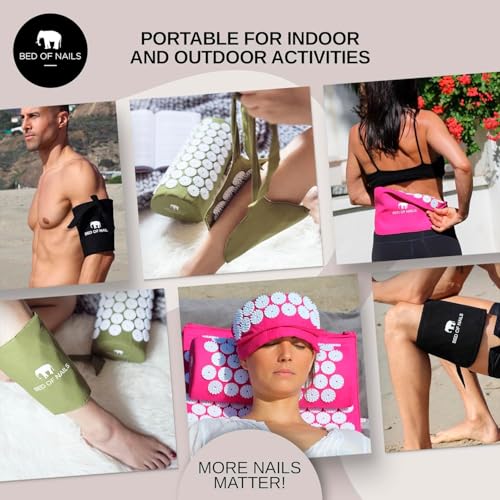 Bed of Nails Strap Original Bon Acupressure Design with 1848 Precision Nails, 15 x 8, Pink - color: Pink - Strap