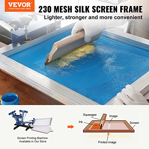 VEVOR Screen Printing Kit, 2 Pieces Aluminum Silk Screen Printing Frames, 20x24inch Silk Screen Printing Frame with 230 Count Mesh, High Tension Nylon Mesh and Sealing Tape for T-Shirts DIY Printing - size: 20x24inch-2