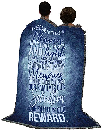 Pure Country Weavers There are No Tears in Heaven - Sympathy Bereavement Gift Tapestry Throw Woven from Cotton - Made in the USA (72x54) - color: No Tears, size: 72" x 54"