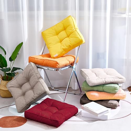 Juexica 8 Pack Floor Cushions for Kid 3.5",Warm Earthy Tones,Square - color: Warm Earthy Tones, style: Square