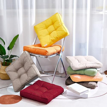 Juexica 8 Pack Floor Cushions for Kid 3.5",Warm Earthy Tones,Square - color: Warm Earthy Tones, style: Square