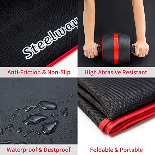 Exercise Mat for AB Roller AB Mat Thin, Long Foldable Gym Mats for Home Gym, Indoor and Out door exercises, Black Picnic Mat for One Person,99'x29'