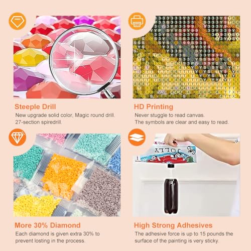 Acudotr Red Panda Diamond Painting Kits for Adults, 5D DIY Diamond Art Kits for Beginners, Full Drill Diamond Painting Kits for Home Wall Decor, 12x12 Inch