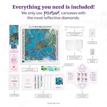 DIAMOND ART CLUB Shimmering Succulents Diamond Art Kits for Adults | Premium Diamond Painting Kit, Fun DIY Crafts for Adults, Round Diamond Art Canvas, 13" x 13" (33 x 33 cm) - color: Shimmering Succulents