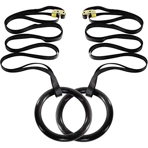 ProsourceFit Fitness Gymnastics Rings with Straps for Total Body Conditioning at Home