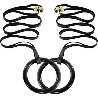 ProsourceFit Fitness Gymnastics Rings with Straps for Total Body Conditioning at Home