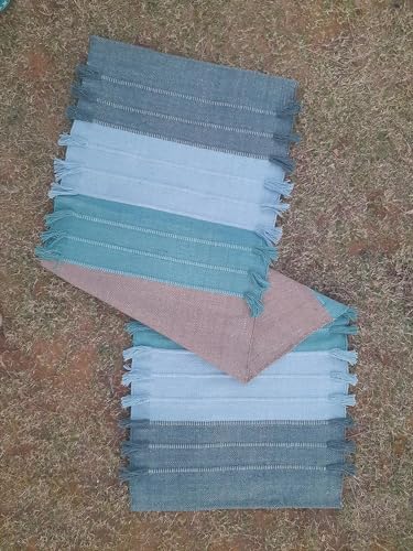 Indian Handmade100 % Organic Anti Skid Multi Colour Cotton Yoga Mat - Eco-Friendly Hand-Woven Rug - Non-Slip & Thick (24”x72”x5mm) for Hot yoga & Everyday Fitness at Home - Comfortable & Foldable Extra-Long Mat - color: Multi 3