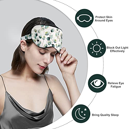 OLESILK 100% Natural Mulberry Silk Sleep Eye Mask Block Out Light, Fashion Printed Eye Mask Blindfold for Women Men Full Night Sleeping, Chic Eye Cover Eyeshade, Pattern 2 - color: Pattern 3