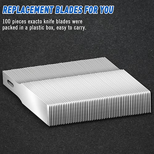 DIYSELF 100 Pack Hobby Knife Blades #18, Carbon Steel Chisel Blades | High carbon steel hobby replacement blades and craft knife blades for scrapbooking, stencils and precision cutting - style: #18