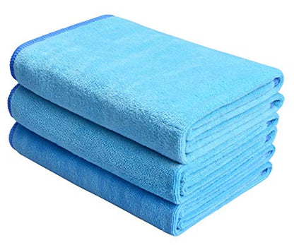 HOPESHINE Gyms Towels for Men & Women Microfiber Exercise Fitness Home Absorbent Sweat Yoga Towels Sports Towels Soft Fast Drying 16inch x32inch 3-Pack - color: Light Blue 3-pack