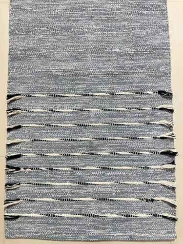 Payal Rugs Cotton Yoga Mat - Eco-Friendly Hand-Woven Rug - Non Slip & Thick (24”x72”x5mm) for Yoga Everyday Fitness at Home - Comfortable Extra-Long - color: Black & White
