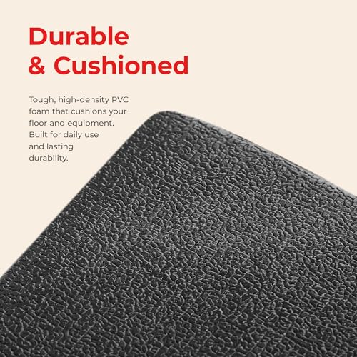Sunny Health & Fitness Equipment Mats, Home Gym Floor Protection, 4 Sizes | Non-Slip, Protects Floors/Equipment, Absorbs Vibration, Sweat-Resistant, High-Density Foam, For Different-Sized Machines - style: Extra Small 30”